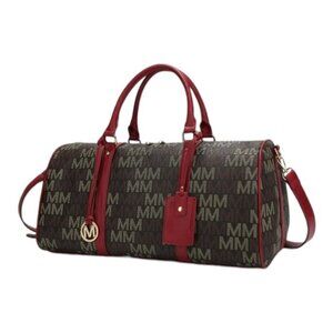 MKF Collection Jovani Duffle Bag Weekender Handbag Travel Bag Mia K Brown‎ Red